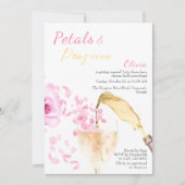Petals en Prosecco Bruiloft Vrijgezellenfeest Kaart (Voorkant)