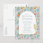 Petals en Prosecco Budget Vrijgezellenfeest Partij Briefkaart (Voorkant / Achterkant)