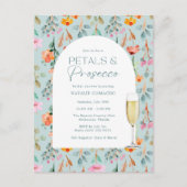 Petals en Prosecco Budget Vrijgezellenfeest Partij Briefkaart (Voorkant)