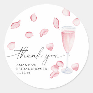 Petals en Prosecco - dank u vrijgezellenfeest Ronde Sticker