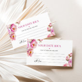 Petals en prosecco felroze Date nacht ideeën Informatiekaartje