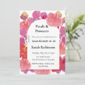 Petals en Prosecco Floral Summer Vrijgezellenfeest Kaart (Staand voorkant)