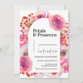 Petals en Prosecco Floral Summer Vrijgezellenfeest Kaart (Voorkant)