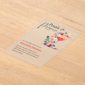 Petals en Prosecco Floral Vrijgezellenfeest Brunch Acryl Uitnodigingen (Laagn)