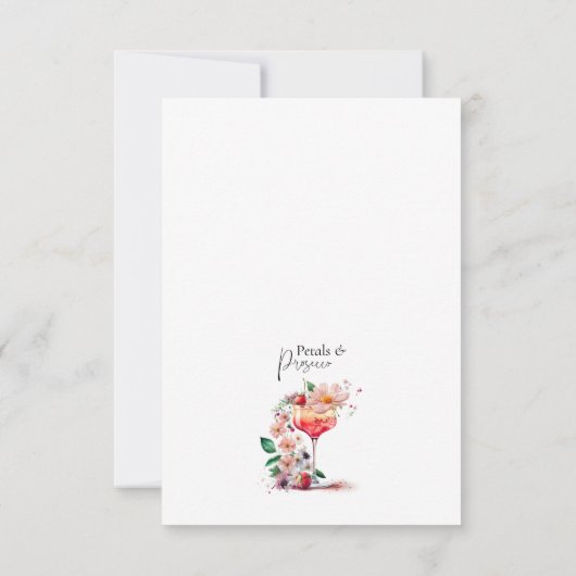 Petals en Prosecco Floral Vrijgezellenfeest Brunch Bedankkaart (Achterkant)