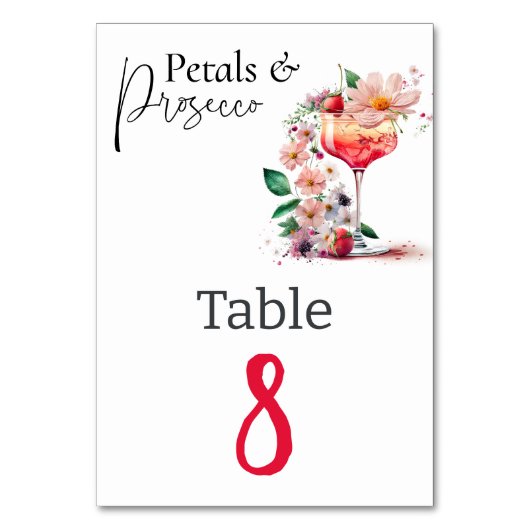 Petals en Prosecco Floral Vrijgezellenfeest Brunch Kaart (Achterkant)