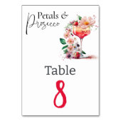 Petals en Prosecco Floral Vrijgezellenfeest Brunch Kaart (Voorkant)