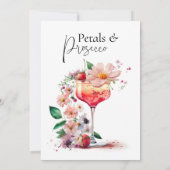Petals en Prosecco Floral Vrijgezellenfeest Brunch Kaart (Achterkant)