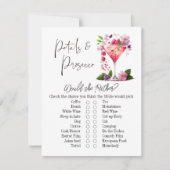 Petals en Prosecco Floral Vrijgezellenfeest Game K Kaart (Voorkant)