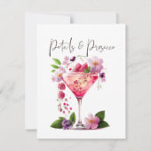 Petals en Prosecco Floral Vrijgezellenfeest Game K Kaart (Achterkant)