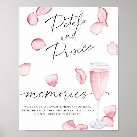 Petals en Prosecco - herinneringen met de bruid Poster (Voorkant)