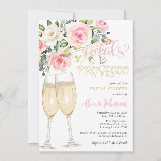 Petals en Prosecco Kaart (Voorkant)