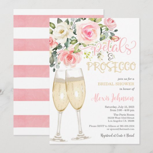 Petals en Prosecco Kaart (Voorkant / Achterkant)