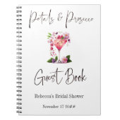 Petals en Prosecco Pink Floral Vrijgezellenfeest G Notitieboek (Voorkant)