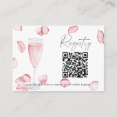 Petals en Prosecco QR code vrijgezellenfeest regis Informatiekaartje (Voorkant)