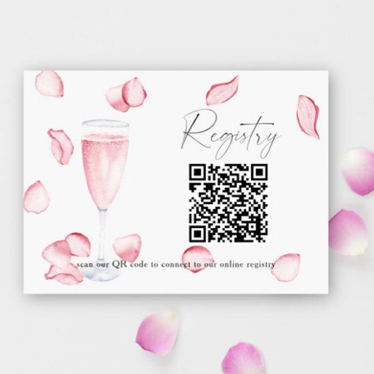 Petals en Prosecco QR code vrijgezellenfeest regis Informatiekaartje