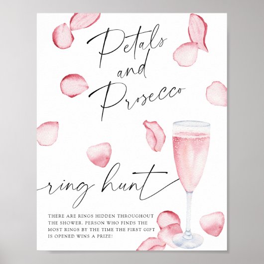 Petals en Prosecco - ringjacht vrijgezellenfeest s Poster (Voorkant)