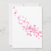 Petals en Prosecco Roze Bruidsdouche Uitnodiging (Achterkant)