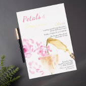 Petals en Prosecco Roze Bruidsdouche Uitnodiging
