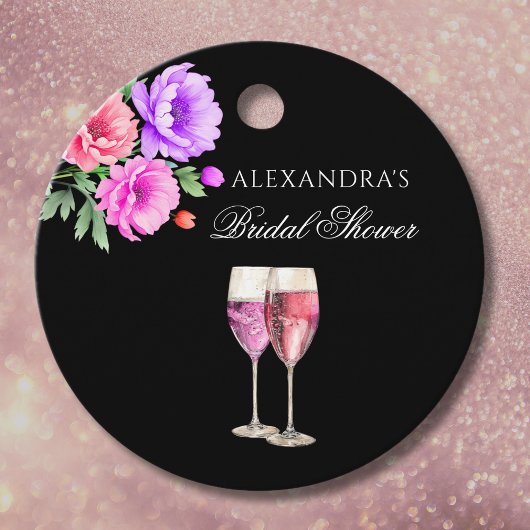 Petals en Prosecco Roze Vrijgezellenfeest Dank u Bedankjes Labels