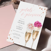 Petals en Prosecco Script Blush Vrijgezellenfeest Kaart