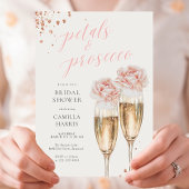 Petals en Prosecco Script Blush Vrijgezellenfeest Kaart