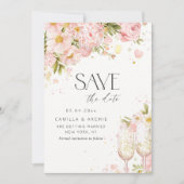 Petals en Prosecco slaan de datum op Save The Date (Voorkant)