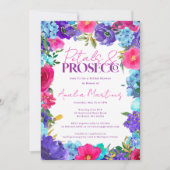 Petals en Prosecco Summer Floral Vrijgezellenfeest Kaart (Voorkant)