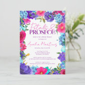 Petals en Prosecco Summer Floral Vrijgezellenfeest Kaart (Staand voorkant)