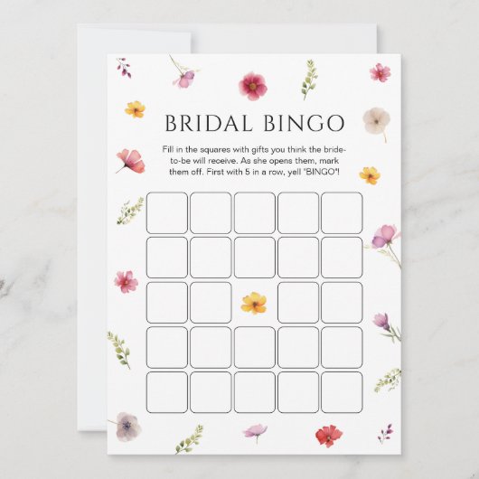 Petals en Prosecco Vrijgezellenfeest Bingo Game Ka Kaart (Voorkant)