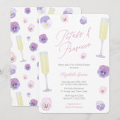 Petals en Prosecco Vrijgezellenfeest Brunch Party Kaart (Voorkant / Achterkant)