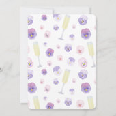 Petals en Prosecco Vrijgezellenfeest Brunch Party Kaart (Achterkant)