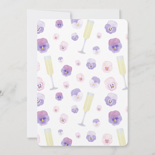 Petals en Prosecco Vrijgezellenfeest Brunch Party Kaart (Achterkant)