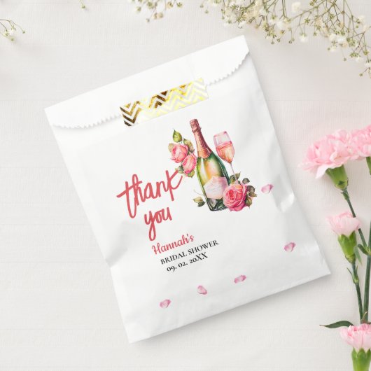 Petals en Prosecco Vrijgezellenfeest Dank u Bedankzakje (Gezegeld)