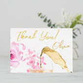 Petals en Prosecco Vrijgezellenfeest Dank u kaart (Staand Voorkant)