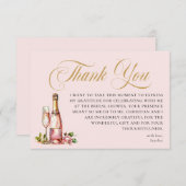 Petals en Prosecco Vrijgezellenfeest Dank u kaart (Voorkant / Achterkant)