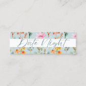 Petals en Prosecco Vrijgezellenfeest Datum Nachtid Mini Visitekaartje (Voorkant)