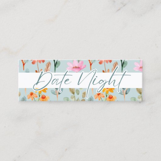 Petals en Prosecco Vrijgezellenfeest Datum Nachtid Mini Visitekaartje (Voorkant)