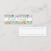 Petals en Prosecco Vrijgezellenfeest Datum Nachtid Mini Visitekaartje (Voorkant / Achterkant)