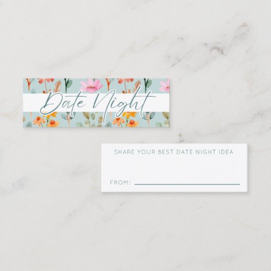 Petals en Prosecco Vrijgezellenfeest Datum Nachtid Mini Visitekaartje (Voorkant / Achterkant)