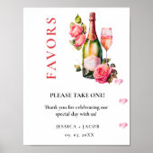 Petals en prosecco Vrijgezellenfeest Favors teken Poster (Voorkant)