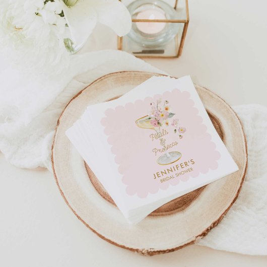 Petals en Prosecco Vrijgezellenfeest gepersonalise Servet