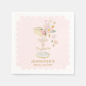 Petals en Prosecco Vrijgezellenfeest gepersonalise Servet (Voorkant)