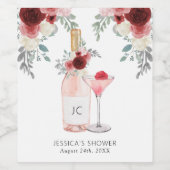 Petals en Prosecco Vrijgezellenfeest Gift Labels Wijn Etiket (Enkel label)