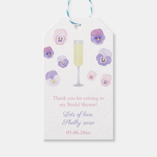 Petals en Prosecco Vrijgezellenfeest - Hartelijk d Cadeaulabel (Voorkant)