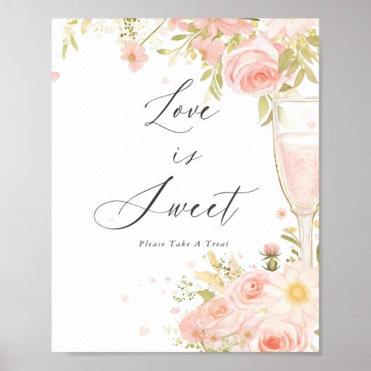 Petals en Prosecco Vrijgezellenfeest liefde is zoe Poster (Voorkant)