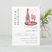 Petals en Prosecco Vrijgezellenfeest Moderne Minim Kaart (Staand voorkant)
