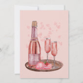 Petals en Prosecco Vrijgezellenfeest Moderne Minim Kaart (Achterkant)