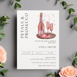 Petals en Prosecco Vrijgezellenfeest Moderne Minim Kaart