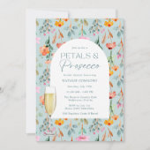 Petals en Prosecco Vrijgezellenfeest Party Kaart (Voorkant)